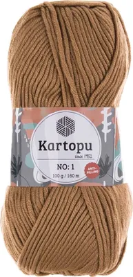 100g Strickwolle Kartopu NO:1 Polyacryl-Strickgarn Anti Pilling Effekt Oeko-Tex zertifiziert Wolle kamel