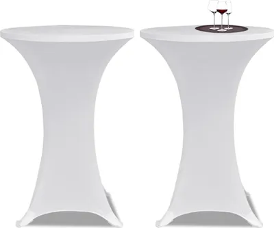 Obrázok produktu pre vidaXL Obliečky na barové stoly 4 ks Ø 70 cm Biele napínacie
