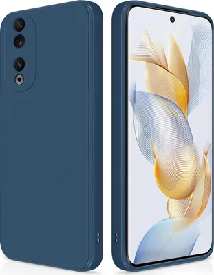Image de Etui silicone fin pour Honor 90 en silicone liquide, mat, résistant aux rayures, bleu