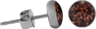 Produktbild von Chirurgenstahl Ohrstecker Glitterline Farbe - Braun Größe - 6 mm