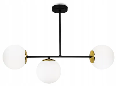 Obrázek produktu pro Závěsné svítidlo Loft Elegant s bílými skleněnými koulemi – moderní závěsná lampa, lustr, stropní svítidlo do obývacího pokoje a jídelny