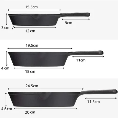 Productafbeelding van Gusseisen grillpan, 3-delig, geschikt voor gasgrill