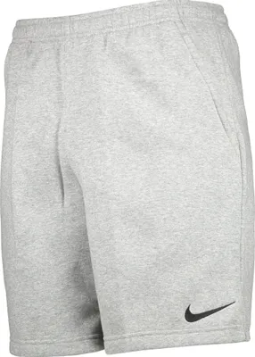A close-up view of grey Nike shorts.