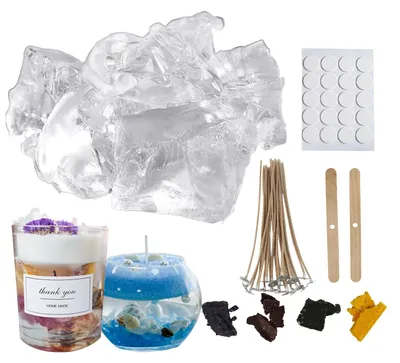 Gelwachs-Set 900 g mit Dochten für Kerzen basteln