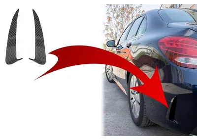 Productafbeelding van Stootbalkverlengingen, zijschermen, klappen voor Mercedes W205 (modeljaren 2014-2020), carbonfolie.