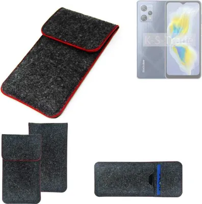 Produktbild von K-S-Trade Handy Schutz Hülle kompatibel mit Blackview A53 Pro Schutzhülle Handyhülle Filztasche Pouch Tasche Case Sleeve Filzhülle dunkelgrau
