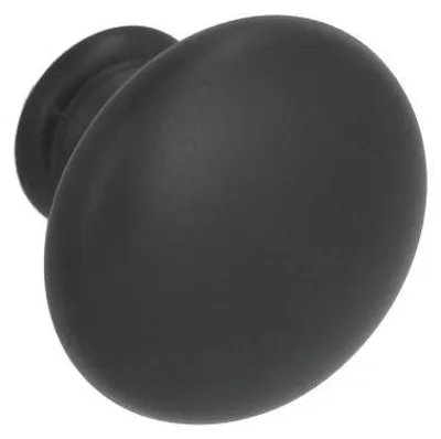 Produktbild von Knopf für Möbel, gefertigt aus Zamak, Durchmesser 30 mm, matt schwarze Lackierung