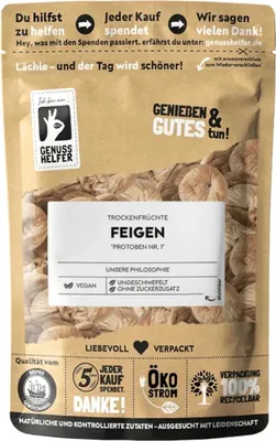 Produktbild von Feigen getrocknet, ganz, Trockenfrüchte ohne Zuckerzusatz & ungeschwefelt, 250g