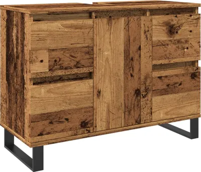 Produktbild von Waschbeckenunterschrank Altholz-Optik 80x33x60 cm Holzwerkstoff