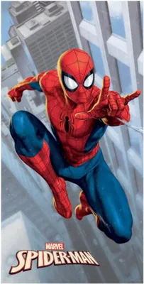 Produktbild von Spiderman City Badetuch, Strandtuch 70x137 cm (Schnelltrocknend)