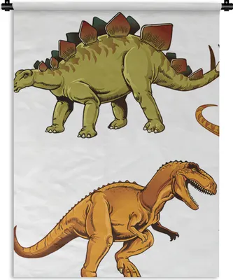 Produktbild von MuchoWow® Wandteppich Wandbehang Dinosaurier - Zeichnung - Jungen - Kinder 150x200 cm Tapisserie Dekoration Wandtuch - Wandaufhängung - Moderner