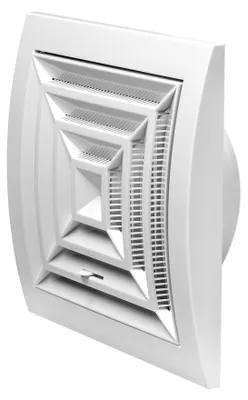 Immagine prodotto di Griglia di ventilazione quadrata Europlast ND10GR, 148 x 153 mm, diametro 100 mm, regolabile, colore bianco