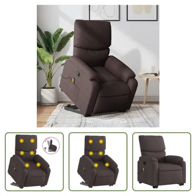 Produktbild von The Living Store Massagesessel mit Aufstehhilfe Dunkelbraun Stoff