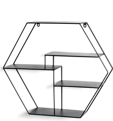 Produktbild von HAKU Wandregal schwarz - Metall, B/H/T: 61x54x16 cm