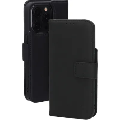 Produktbild von Mobiparts Wallet iPhone 15 Pro MagSafe Hülle Echtes Leder Klapphülle Geldbörse - Schwarz