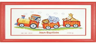 Kreuzstich-Set SAFARIZUG, 38x18 cm, Zählmuster, DIY