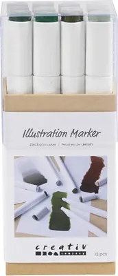 Immagine prodotto di Creativ Company Set di pennarelli ad alcool colori naturali 12 pezzi Disegno