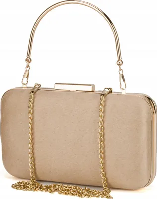 Produktbild von Beige Wildleder-Clutch Mit Wildlederkette