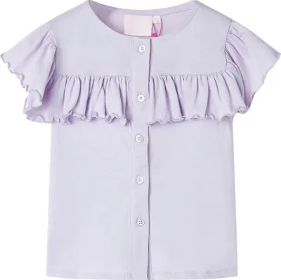 Produktbild von Kinder-T-Shirt Lila 104 (3-4 Jahre) aus 100 % Baumwolle mit Rüschen-Design