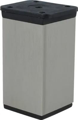 Produktbild von Möbelfuß Ersatz Fuß Möbelstütze Schrankfüße Höhenverstellbar Aluminium diverse Höhen und Farben Edelstahl 80mm