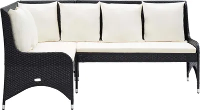 Produktbild von vidaXL Garten-Ecksofa 2-tlg. Poly Rattan Schwarz