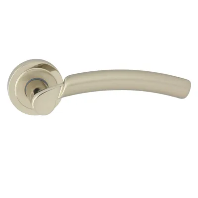 Produktbild von DOMINO Türgriff Drückergarnitur | Türklinke für Zimmertür, Bürotür, Kellertür & Innentür | Türbeschläge aus Messing |Chrom/Nickel Perle Türdrückergarnitur |ZITA M7/M9
