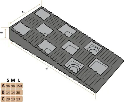 Produktbild von Montagekeile für Montage von Fenster Türen Laminat Vinylboden - 100 Stück Packung, Größe (Keile):94x14x29mm (S)