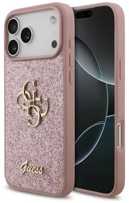 Image de Étui Guess Fixed Glitter 4G pour iPhone 18 Pro Max / 17 Pro Max, couleur rose
