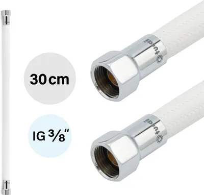 Produktbild von Flexschlauch DN8 IG/IG 3/8" -300mm Weiss Verchromt