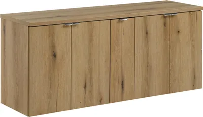 Image de Armoire De Salle De Bain 140 Cm Avec Plan De Travail Et Emplacement Pour Deux Lavabos