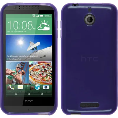 Produktbild von PhoneNatic Case kompatibel mit HTC Desire 510 - lila Silikon Hülle transparent + 2 Schutzfolien