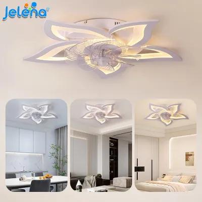 Image de Ventilateur de plafond noir - 60 W - En fer - Avec éclairage LED et moteur silencieux