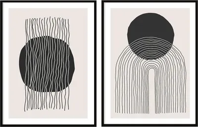 Obrázek produktu pro OBRAZ-POSTER V RÁMU 53x73cm Sada diptychu se 2 obrazy Abstract Boho P2067