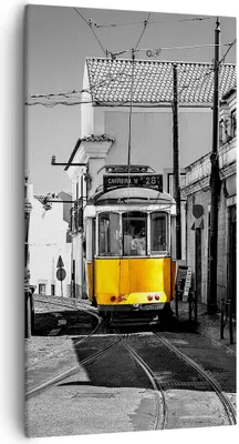Produktbild von Bild auf Leinwand - Leinwandbild - Einteilig - Straßenbahn Portugal Lissabon - 55x100cm - Wand Bild - Wanddeko - Wandbilder - Leinwanddruck - Bilder - Wanddekoration - Leinwand bilder - PA55x100-4977