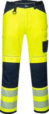 Zdjęcie produktu dla Portwest PW340 PW3 Spodnie robocze o wysokiej widoczności Żółte/Niebieskie Krótkie Rozmiar 40