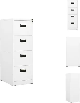 Immagine prodotto di vidaXL Armadio per archiviazione bianco 46x62x133 cm in acciaio - Armadi per archiviazione