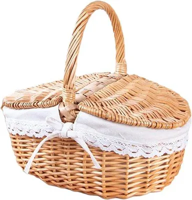 Produktbild von Picknickwagen Handgeflochten - Befestigungskorb Lagerkorb - Außen Essen Organisieren - Klassische Retro-Ausstattung - Unbestimmt - Naturrohr