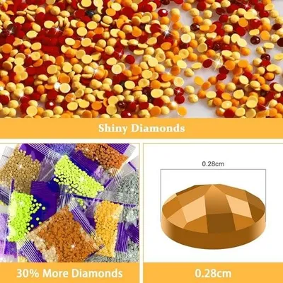 Zdjęcie produktu dla Zestaw do malowania diamentami dla dorosłych i początkujących – motyw książki i kwiatów – 30 x 40 cm