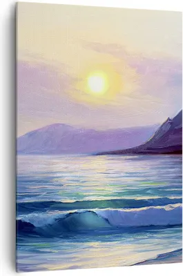 Produktbild von Bild auf Leinwand - Leinwandbild - Einteilig - Berge Meer Welle - 70x100cm - Wand Bild - Wanddeko - Wandbilder - Leinwanddruck - Wanddekoration - Leinwand bilder - Wandbild - PA70x100-3952