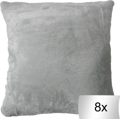 Produktbild von Kissenhüllen - 45 x 45 cm - Grau - Polyester - mit Reißverschluss - 8er Set