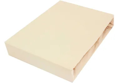 Produktbild von Spannbettlaken Jersey Bettlaken Betttuch Laken mit Gummizug 100% Baumwolle 80x200 cm BEIGE PREMIUM