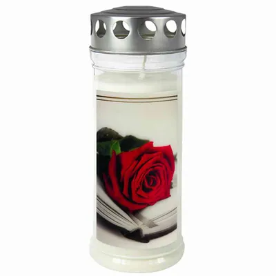 Produktbild von Gedenkkerze "Rose/Buch" 215 x 75 mm 7 Tage