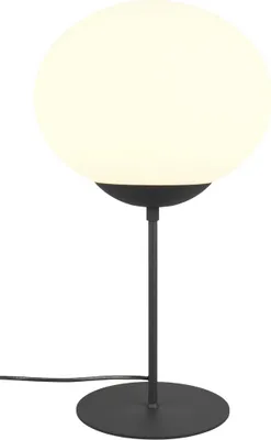 Zdjęcie produktu dla Lampa stołowa minimalistyczna FOMENTO czarno-biała 1xE27x15W szkło wym:52x30x30cm IP20 Trio