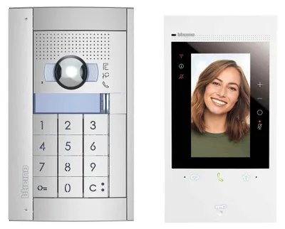 Image de Kit vidéo BTICINO Flex'ONE, poste de porte SFERA, 1 et 2 RT, serrure à code, CLASSE 300EOS, 1 pièce