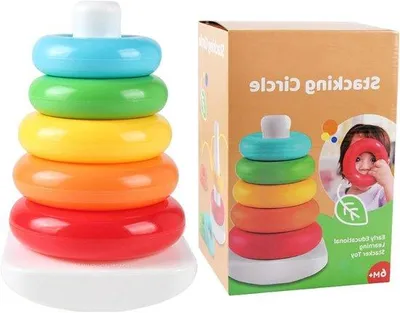 Productafbeelding van Stapelringen Speelgoed - Bouwringset Kinderen - Vroege Educatie - Bevordert Kleurwaarneming - 20.9 x 13.1 cm - Multicolor