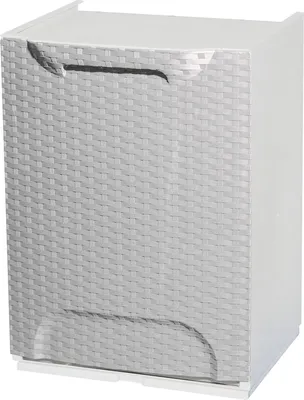 Produktbild von Rattan Effekt Polypropylen Rattan Mülleimer\, mehrzweck modulare Kasten, 100%  Italy, 34x29h47 cm, hellgraue Farbe