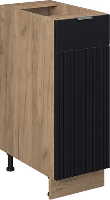 Produktbild von Apothekerschrank Vicco Fame-Line Schwarz gestreift 30 cm ohne Arbeitsplatte, Model 50838