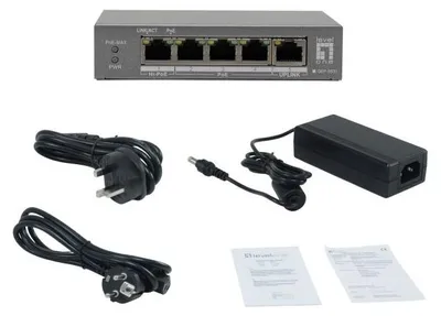Image de Level One GEP-0531 LevelOne GB PoE+Switch 5-Port 60W 1Gbps