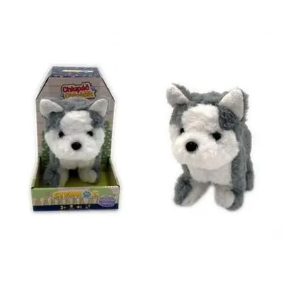 Produktbild von STEPPOS Plüsch Husky, laufend, bellend, Schwanz wedelnd, 13,5 x 18 x 18,5 cm, ab 3 Jahren