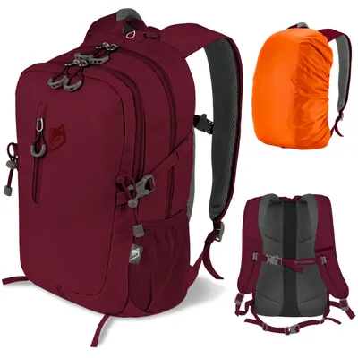 Zdjęcie produktu dla Plecak Turystyczny Trekkingowy Górski 25L EVI SPORT TRAILPACK Męski Damski Mocny Wodoodporny z Pokrowcem Laptop Miejski Rowerowy - Bordowy